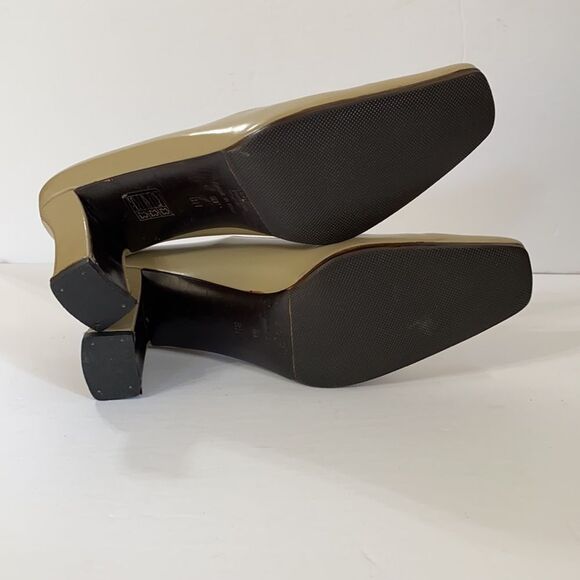 Via Spiga Neutral Tan Color Square Toe Pump Heels - Picture 8 of 9